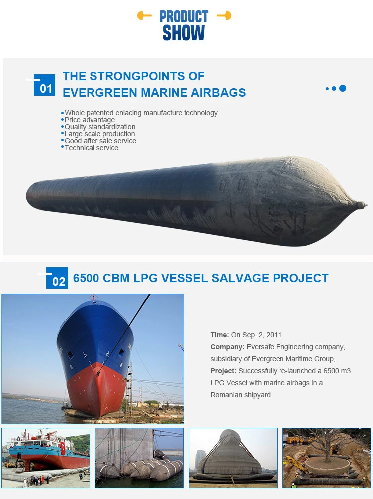 Ship Launching and Landing Marine Salvage Rubber Floating Airbag